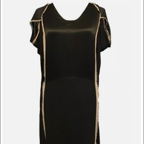 NWT BCBGMAXAZRIA Runway Asymmetrical cold shoulder color block tunic dress XXS - Picture 13 of 16